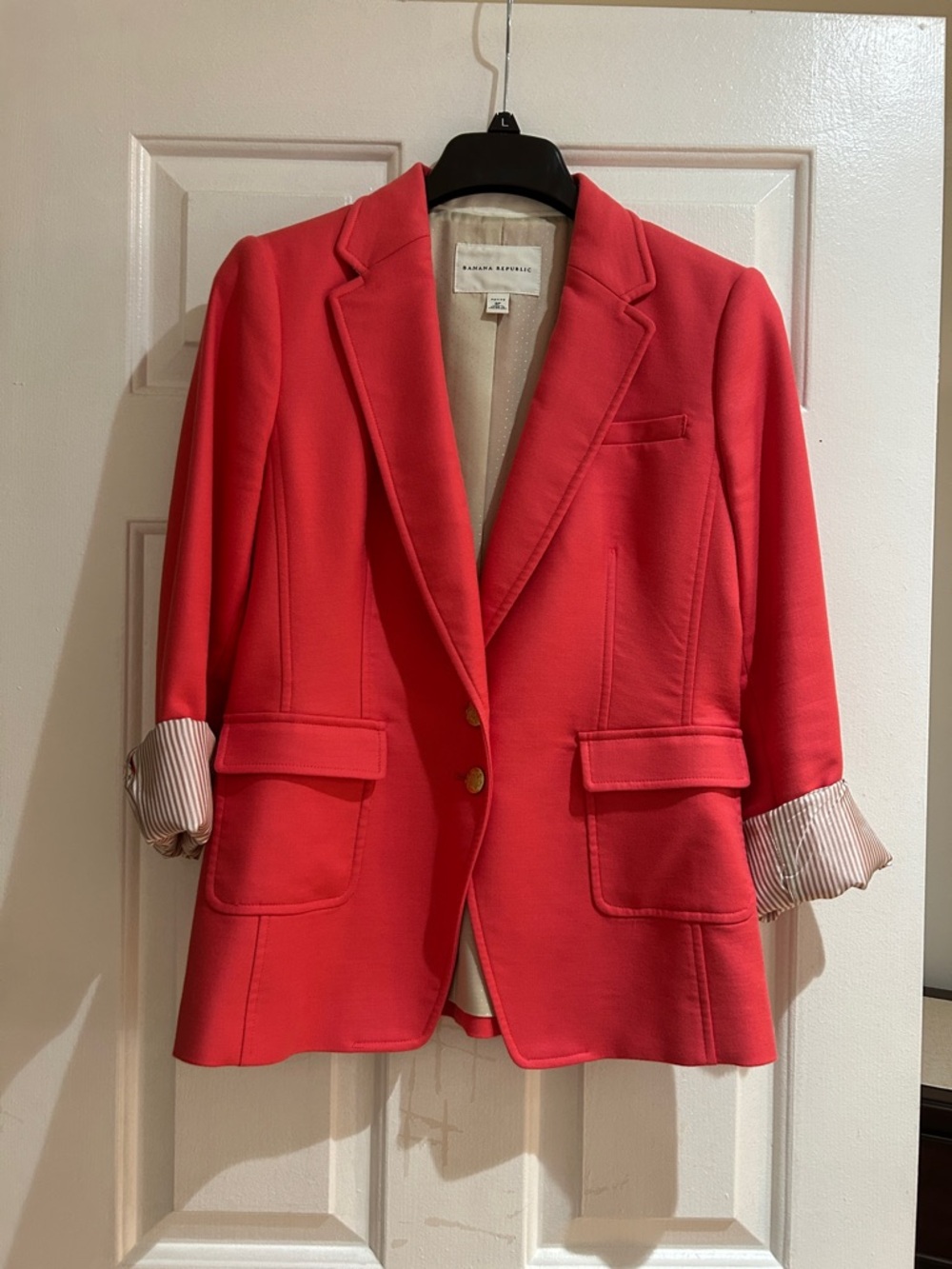 Petite medium Banana Republic Coral-Red Tailored Blazer Jacket